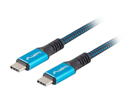 Kabel LANBERG Kabel USB-C M/M USB4 1.2m 100W 8K 60HZ czarno-niebieski CA-CMCM-45CU-0012-BK